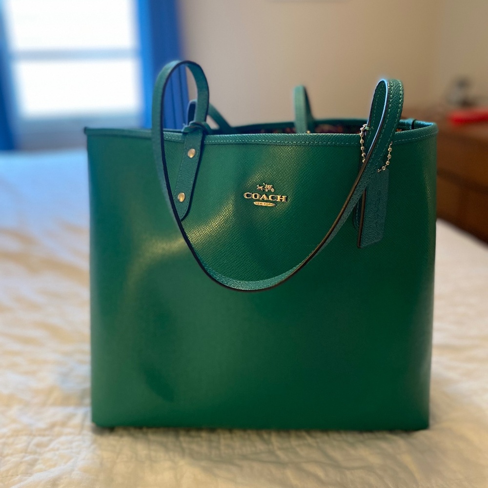 Green reversible Coach Tote
